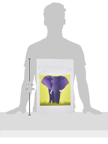 3dRose Gartenflagge – Elefant Design Auf Gelbem Grund, 30,5 X 45,7 Cm, Aus Polyester