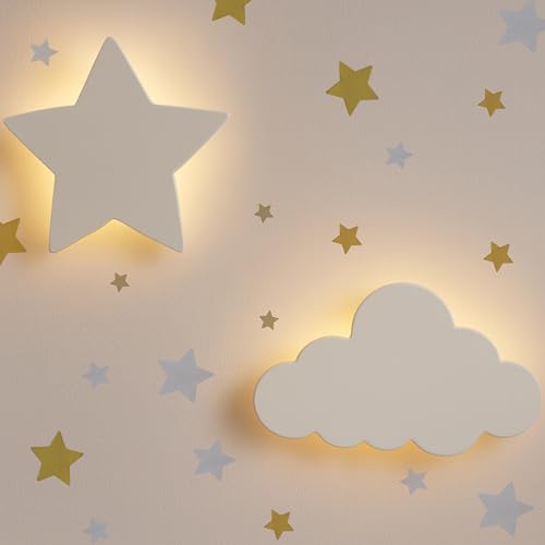 KALEOLI Cloud & Star Wall Lights 2 Pack Dimmable &