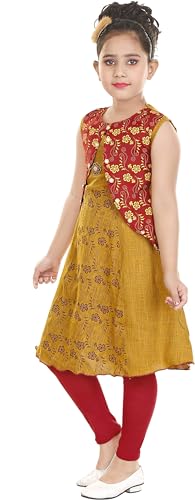 Image of Girls Casual Kurti and Legging Set (G909-P)