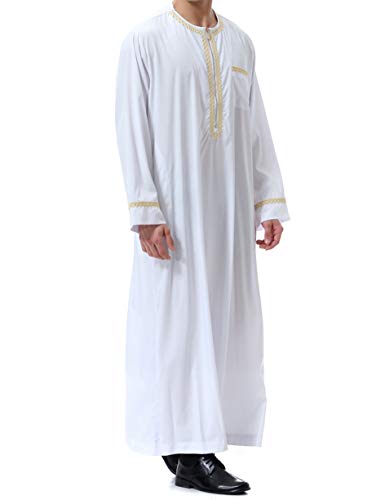 Islamic Mens Clothing Kaftan Maxi-Muslim Male Shirt Long Sleeve Abaya Dubai Cotton…4