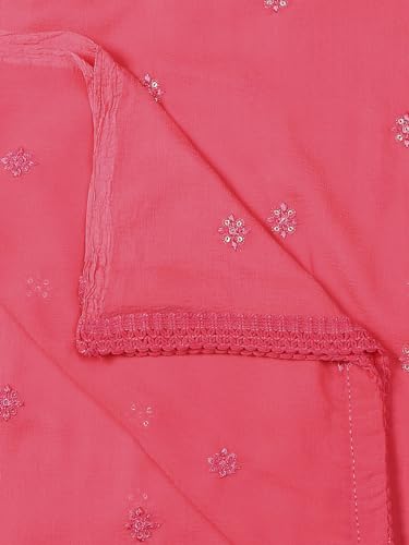 Image of DUPATTA BAZAAR Women's Embroidered Chiffon Dupatta with Delicate Sequins