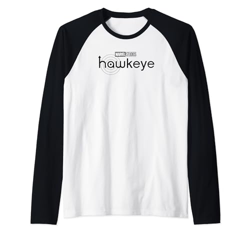 T-shirt Hawkeye Marvel baseball raglan noir haut geek pour homme vêtement pop culture imprimé