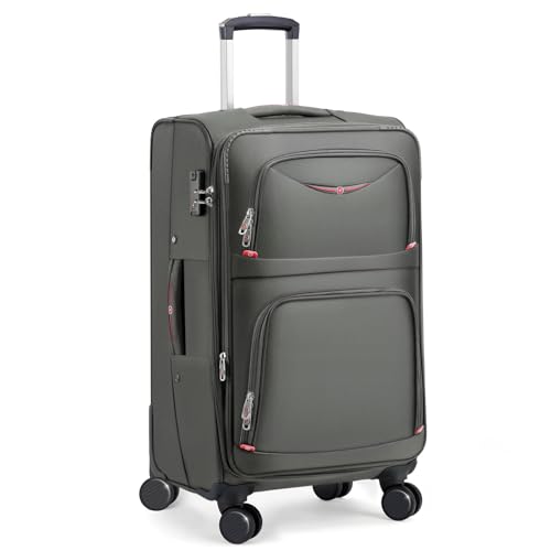 Image of ROPLUS Softside Expandable Luggage with 4 Spinner Wheels, Durable Checked-Luggage Suitcase (Gray, 29-Inch)
