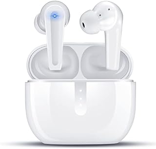 Wireless Earbuds, layajia Bluetooth Headphones Noise Cancelling with Bluetooth 5.1, Touch Control, 20H Playtime, IPX7 In-Ear Earphone for Sport Work (White)