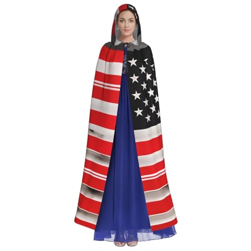 Cape à capuche drapeau américain pour vos festivals et soirées fraîches - 3