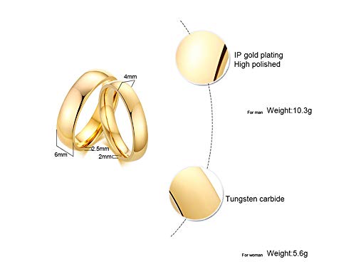 Personalised Couple Rings, Custom Engrave Tungsten Stainless Steel His and Her Matching Promise Engagement Wedding Ring Set for Men Women, Custom Spinner Rings, Gifts for Valentine's Day Christmas