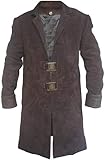 Alamodetrend Firefly Malcolm Reynolds Suede Leather Trench Coat Costume (Medium), Brown