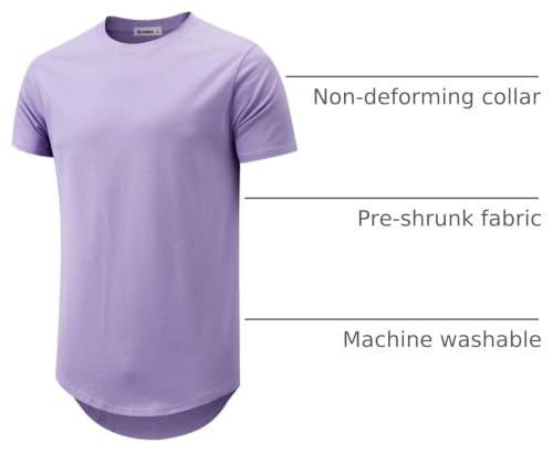 Image of KLIEGOU Men's 100% Cotton Longline T-Shirt, Pre-Shrunk Soft