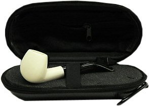 Miniature Meerschaum Pipe - SMOOTH BOWL with Zippered Case