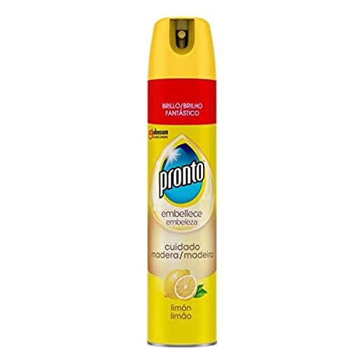 Pronto® Limpiador Aerosol Limon para muebles 5 en 1, Antipolvo y Abrillantador, 300 ml