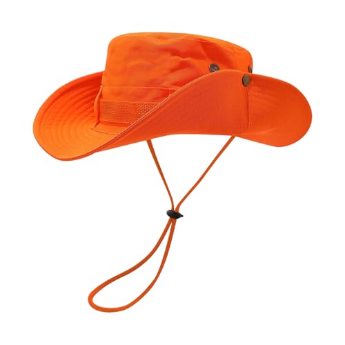 ZWTPGKRD Chapeau bob fluorescent à larges bords pour homme et femme - Pour activités de plein air, camping, randonnée, pêcheur, orange fluo, Taille unique