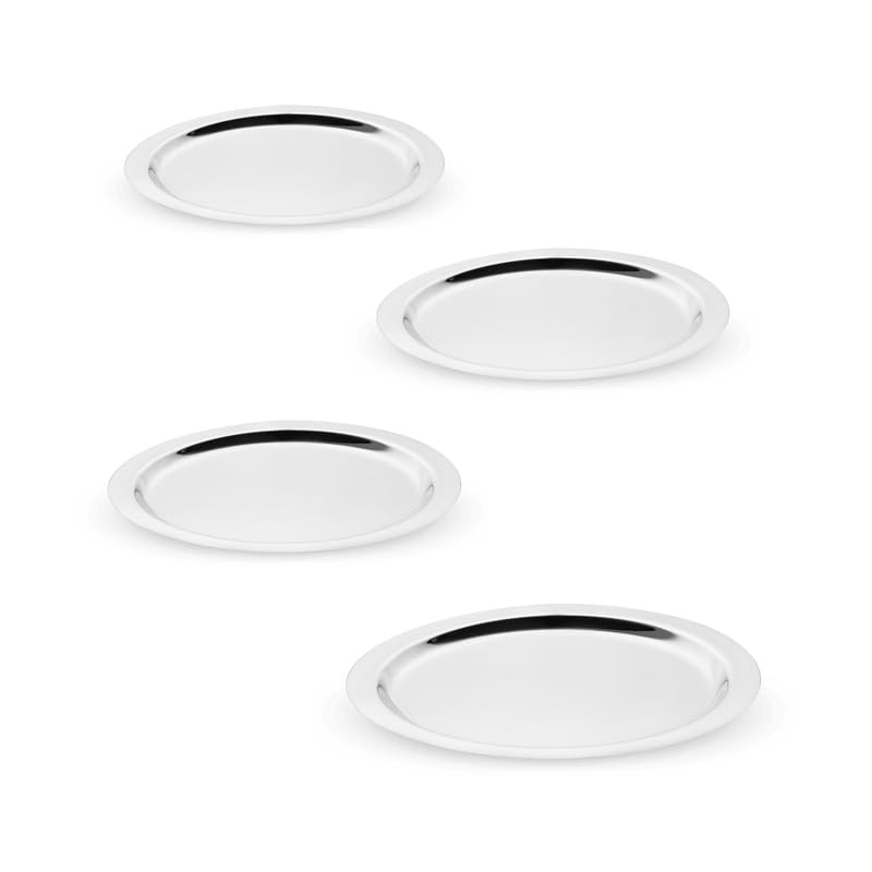 Image of Embassy Stainless Steel Multipurpose Lid /Ciba Cover | Set of 4 | Size 7 to 10 | Cover /Lid for Utensils, Tava, Topes, Kadhai, Pots and Pans | Stackable Steel Lids