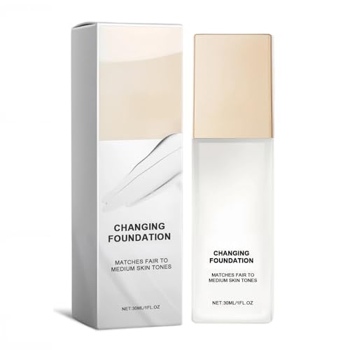Color Changing Foundation for Mature Skin, Concealer Cover Cream, Lightweight Liquid Foundations, Tone Suitable for All Skin Types (1pcs)