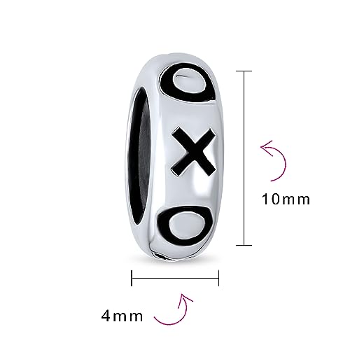 Abalorio XO de plata 925 para pulsera centro de goma 3