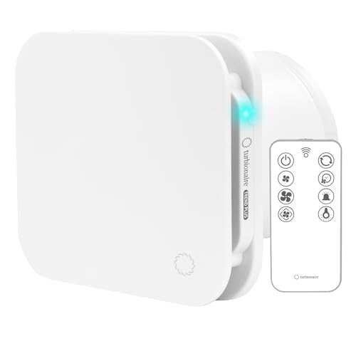 Turbionaire Trend Plus 120 WM Extractor para Baño, 120 mm,Mando a Distancia, Multifunción, máx. 5.5 W, 7 velocidades + Boost, 25dB, Garantía de 3 años, Válvula de retención, Temporizador, Silencioso