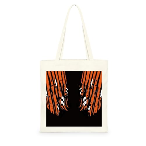 Genérico Bolsa Tote Bag 35X38Cm Fútbol Bolsa Tela Para Pintar Estampada Bolsas De Con Algodon Asas Blanca Por Niñas Y Mujeres Lienzo Bolsas Eco, Lavadora, Compras, Vacaciones, Trabajo