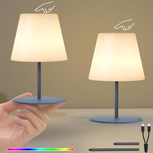 Image of uuffoo 2 Pcs Mini Touch Shower Lamps Waterproof with 2-Step Warm White