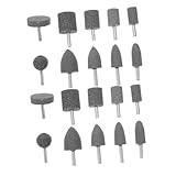Luxshiny 20 Stück Schleifkopf Poliersteinbit Ersatz-Schleifbit Schleifsteinstücke montierter Steinbohrer rotierende Schleifsteinmeißel rotierende schleifbits Braunes Edelkorund Grau