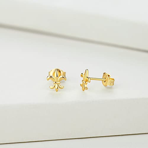 925 Sterling Silver Plain Fleur De Lis Earrings3