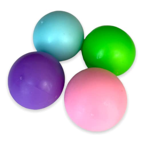 Tatoy Slimy StickOzz 4er Pack - 2 x Neon und 2 x GID Klebebälle zum Drücken, Quetschen und überall Hinwerfen, klebrige Spielbälle für Kinder, Sensory Antistress Fidget (ab 3 Jahre)