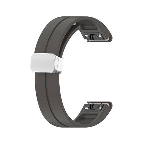 [PLYYQZM] 20 22 26mm �V���R���X�g���b�v .Gar min �ɍ��� Fenix 8 E 7 7X 6X Pro 5Plus Instinct2/Mk2i/Tactix7pro �N�C�b�N�����[�X���X�g�o���h�p�ɓK�p(Gray(Silver