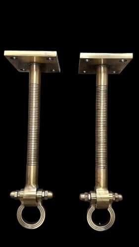Image of Strong Sturdy Heavy Duty HI-Grade Quality Bearing Ceiling KADA Swing, Patio Antique Finish Brass 25MM Rod with Weight Capacity of 1000KG, (Pack of 2PCS) (14 INCH Antique Finish Bearing KADA)