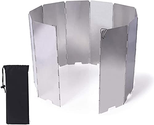 Hikeman Pare-brise pour la randonnée - Plaques en aluminium 10/12 pour bloquer le vent en camping, randonnée, pique-nique (10 plaques) Cover