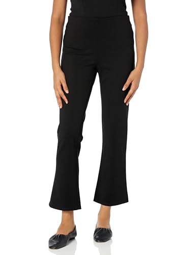 MULTIPLES Women's Petite Pull on Wide Elastic Flare Leg Pant