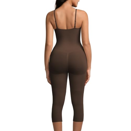 Image of Tummy Control Bodysuits Full Body Suit Shapewear One Piece Capri Jumpsuits for Women