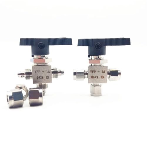 EXBWXNIL Schnellschraube aus Edelstahl 304, 3-Wege-Kugelhahn, Plattenventil, PU-Schlauch, Luftröhre, L-Typ, Schalt-Dreiwegeventil(10mm OD Tube)