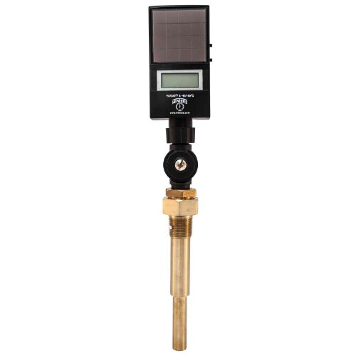 Winters TSD Series Industrial 9IT Digital Thermometer, Solar Powered Display, 3/4" NPT Connection, Brass Thermowell, 6" Stem, -45 to 260 Degrees C, -50 to 320 Degrees F, Accuracy of + or - 1% of Reading