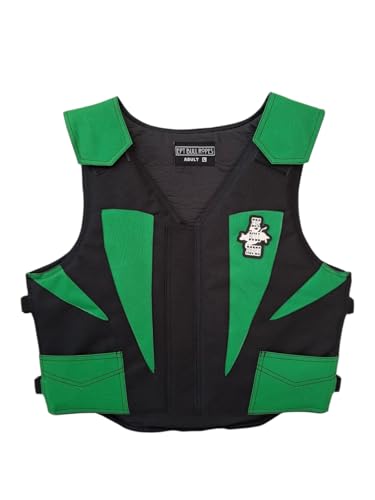 EPT Cordura Bull Riding Vest v3.0 - Black & Green Cordura Canvas EPT Brand - Adult Sizes: (2X-Large)