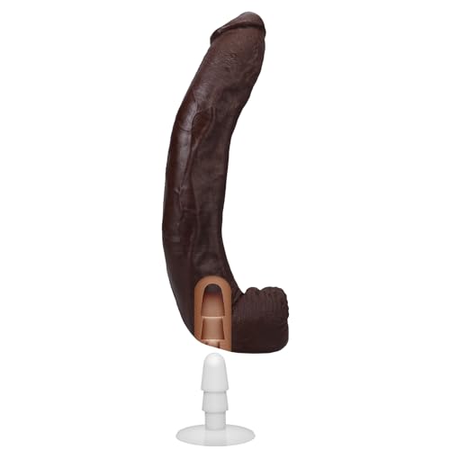 Doc Johnson Signature Series - Dredd - 13.5 Inch ULTRASKYN Dildo with Removable Vac-U-Lock Suction Cup - F-Machine & Harness Compatible - for Adults Only, Chocolate - Image 3