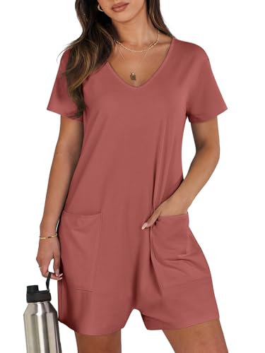 ANRABESS Rompers for Women Summer Casual Short Sleeve...