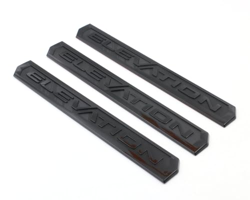 Image of 3PC Gloss Black Door Rear Elevation Emblems Compatible with 2019-2024 Sierra 1500 2021-2022 Canyon
