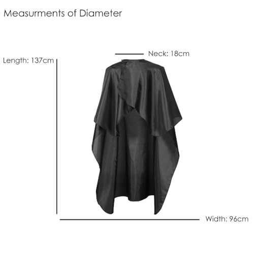 TRIXES Friseurumhang Schwarz Ganzkörperansicht Cape Unisex Professionelle Friseure Kleid für Haar Styling Schnitte und Farben, Friseur Umhänge