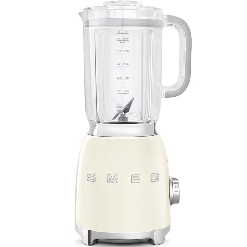Smeg BLF01CREU - Batidora de vaso 16,3 x 19,7 x 39,7 cm, 1,5 litros (Vidrio, Acero inoxidable, Corriente alterna) Smeg BLF01CREU - Batidora de vaso 16,3 x 19,7 x 39,7 cm, 1,5 litros (Vidrio, Acero inoxidable, Corriente alterna)