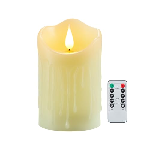 Koelaa Bougies LED à Piles, Bougie LED Sans Flamme - Effet de Fonte de Cire Réaliste, Bougies avec Télécommande, pour Noël, Fête, Décorations de...
