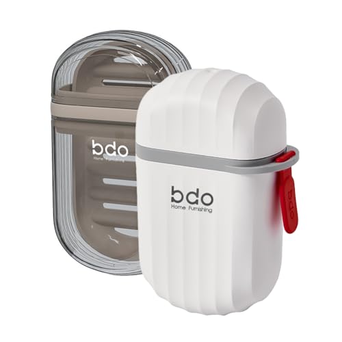 Lot de 2 Porte-savons de Voyage avec Couvercle, Mini Porte-Savon, étanche, Portable, Nettoyage Facile (Blanc + Sourcils)