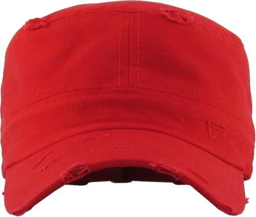 Image of Vintage Distressed Cadet Army Cap Basic Everyday Military Style Hat