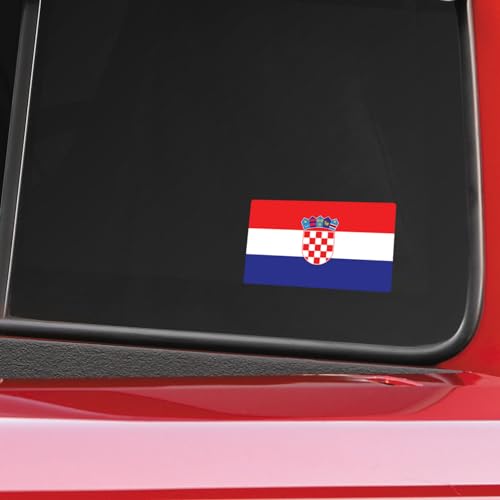 Image of World Country Flag Decal Stickers - Two Pack - for Cars Windows Bumpers Laptops Tablets Tumblers Cups Walls (Croatia)