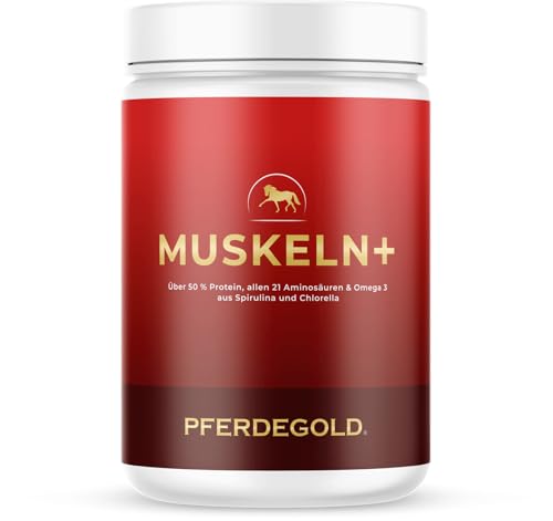 Pferdegold Muskeln+ – Proteinreiche Pferde‑Pellets (52 % Rohprotein) mit 21 Aminosäuren, Spirulina & Chlorella – ADMR‑konform, dopingfrei (750 g)