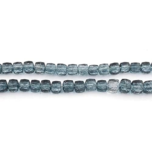 Quartz bleu en cube facetté 7-8mm pour création bijoux de lithothérapie - 2
