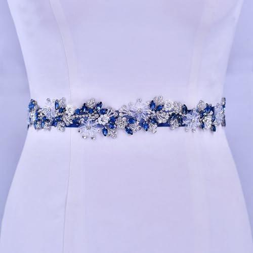 Rhinestone Wedding Bridal Belt for Women Formal Dress Handmade Crystal Beading Wedding Sash Belt3