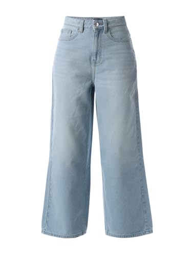 Image of ONLY Women's Solid Wide Leg High Rise Black Jeans
