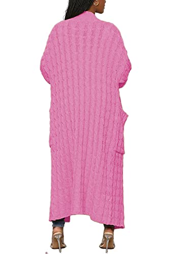 Image of Tcremisa Long Cable Knit Cardigans for Women Chunky Maxi Sweater Coat