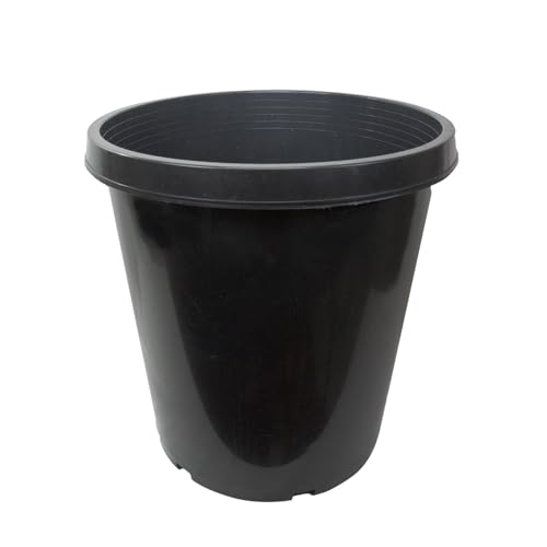 Green Oasis 15 Gallon Nursery Pots (10-Pack) - Premium Injection Molded Black Plastic Plant Pots...