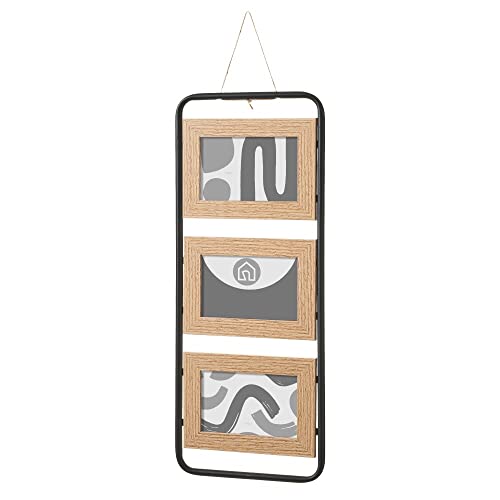 KCASA - Cadre photo multiple pendentif original en bois nordique pour 3 photos 10 x 15 cm Cover