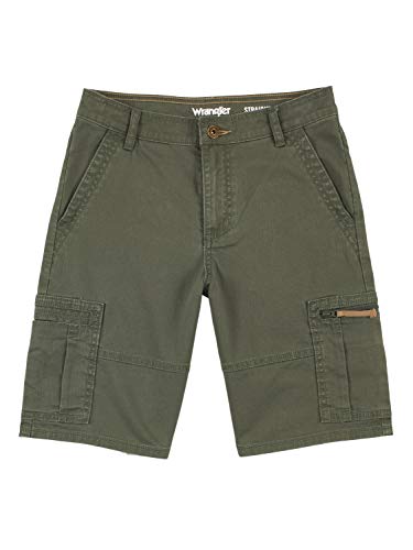 Wrangler Boys' Straight Fit Cargo Short, Olive, 8 Husky #TOP26