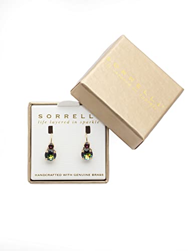 Sorrelli Round Crystal French Wire Earrings, Antique Gold-Tone Finish, Legacy Volcano #TOP2